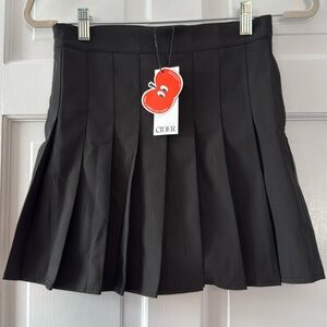 NWT CIDER BLACK PLEATED SKORT SKIRT SIZE SPORTY ATHLEISURE WOMEN'S SMALL
